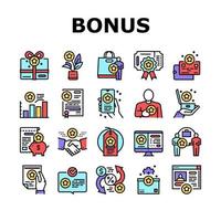 cadeau bonus d'icônes de collection de ventes set vector