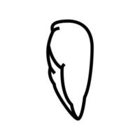 illustration vectorielle de l'icône de la ligne de poulet désossé sans peau de poitrine vecteur