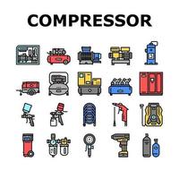 ensemble d'icônes de collection d'outils de compresseur d'air vecteur