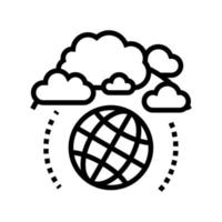 illustration vectorielle de l'icône de la ligne de l'écosystème de l'atmosphère vecteur