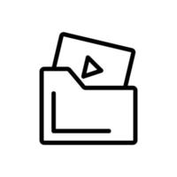 illustration de contour vectoriel icône vidéo de configuration