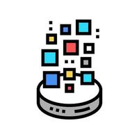 illustration vectorielle de l'icône de couleur de traitement numérique de stockage vecteur
