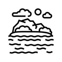 illustration vectorielle de l'icône de la ligne hawaïenne de la côte de la mer vecteur
