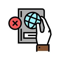 passeport perdu document réfugié couleur icône illustration vectorielle vecteur