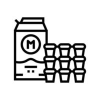lait et crème pour l'illustration vectorielle de l'icône de la ligne de café vecteur