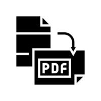 orientation fichier pdf glyphe icône illustration vectorielle vecteur