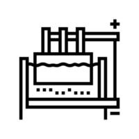 illustration vectorielle de l'icône de la ligne de production d'aluminium par électrolyse vecteur