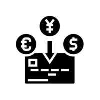illustration vectorielle d'icône de glyphe de carte de monnaie vecteur