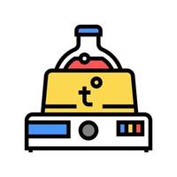 laboratoire chimique équipement de chauffage couleur icône vecteur illustration isolée