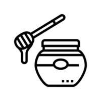 illustration vectorielle d'icône de ligne d'apiculture de bouteille de miel vecteur