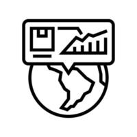 illustration vectorielle de l'icône de la ligne d'examen de l'entreprise internationale vecteur