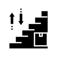 boîte de transport haut et bas étapes glyphe icône illustration vectorielle vecteur