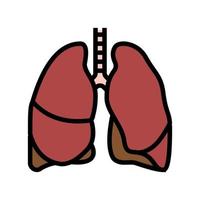 poumon, organe humain, couleur, icône, vecteur, illustration vecteur