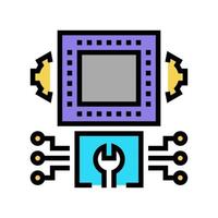 illustration vectorielle de l'icône de couleur du système d'ingénierie vecteur