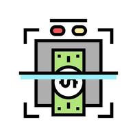 vérification des billets de banque pour l'illustration vectorielle de l'icône de couleur d'authenticité vecteur