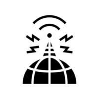 illustration vectorielle de l'icône de glyphe d'antenne de diffusion mondiale de nouvelles vecteur