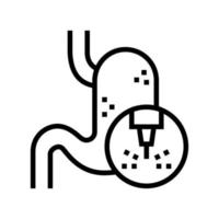 illustration vectorielle de l'icône de la ligne de traitement médical au laser de l'estomac vecteur