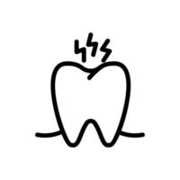 vecteur d'icône de mal de dents. illustration de symbole de contour isolé