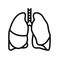 poumon, organe humain, ligne, icône, vecteur, illustration vecteur