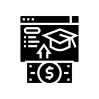illustration vectorielle de l'icône de glyphe de paiement de l'éducation sur internet vecteur