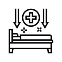 Illustration vectorielle de l'icône de la ligne de l'hépatite au repos au lit vecteur