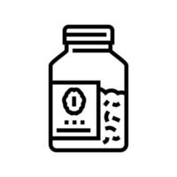 bouteille, avoine, céréale, ligne, icône, vecteur, illustration vecteur
