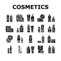 ensemble d'icônes de produits de beauté paquet cosmétique vecteur