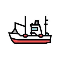 bateau de pêche couleur icône illustration vectorielle vecteur