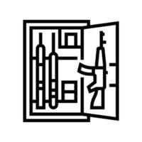 illustration vectorielle de l'icône de la ligne de sécurité du cabinet des armes à feu vecteur