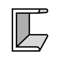 illustration vectorielle de l'icône de couleur du profil métallique du canal vecteur
