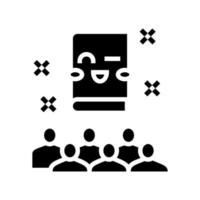 divertissement dans l'illustration vectorielle d'icône de glyphe de bibliothèque pour enfants vecteur