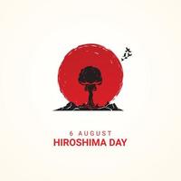 cérémonie commémorative de la paix d'hiroshima. a lieu tous les 6 août. illustration vectorielle. vecteur