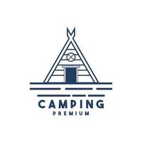 logo rétro camping et aventure en plein air vecteur