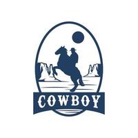 silhouette de cow-boy dans le vecteur de lasso à cheval