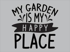 jardin typographie t-shirt design fichier vectoriel