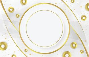 cercle abstrait fond doré et blanc vecteur