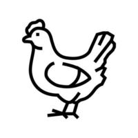 poulet oiseau ligne icône illustration vectorielle vecteur