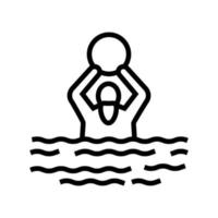 exercice de natation pour les personnes âgées ligne icône illustration vectorielle vecteur