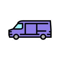 cargo van voiture couleur icône illustration vectorielle vecteur