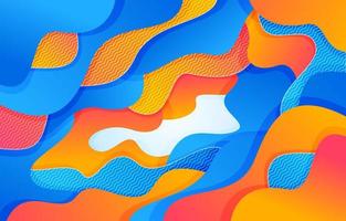 fond de vagues abstraites bleu et orange vecteur