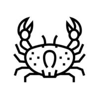 crabe océan ligne icône illustration vectorielle vecteur