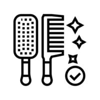 peigne coiffeur outil ligne icône illustration vectorielle vecteur