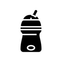 bouteille pour l'alimentation artificielle bébé glyphe icône illustration vectorielle vecteur
