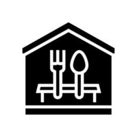 illustration vectorielle d'icône de glyphe de dîner à la maison vecteur