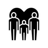hommes homosexuels couple de même sexe adoption glyphe icône illustration vectorielle vecteur