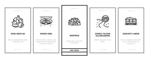 vecteur de jeu d'icônes d'intégration minière de pierre concassée