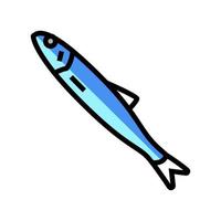 illustration vectorielle de l'icône de couleur d'anchois japonais vecteur