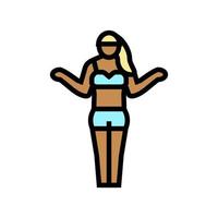 femme bronzée couleur icône illustration vectorielle vecteur