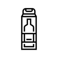 bouteille d'alcool boîte ligne icône illustration vectorielle vecteur