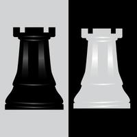 tour noir et blanc pièce d'échecs illustration vectorielle vecteur